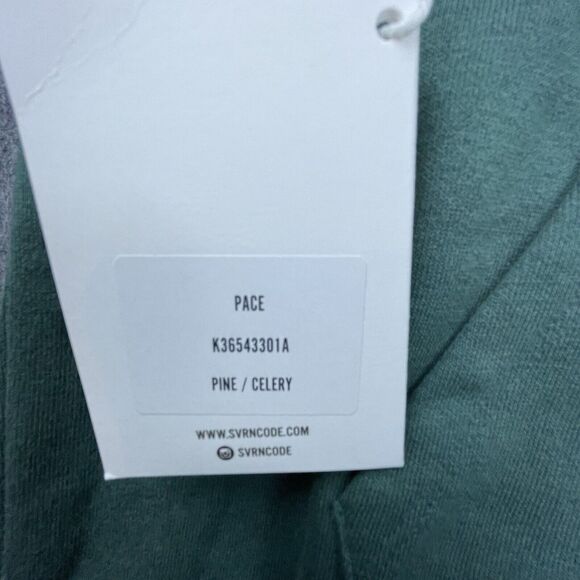 SVRN CODE Hoodie Mens Medium Pine Celery Colorblock Pace 14 Zip Streetwear - Picture 7 of 7